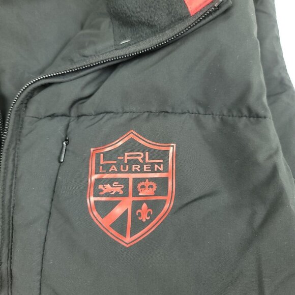 Lauren Ralph Lauren Active Womens M Vest Down Puffer Crested Black Red - Picture 3 of 8